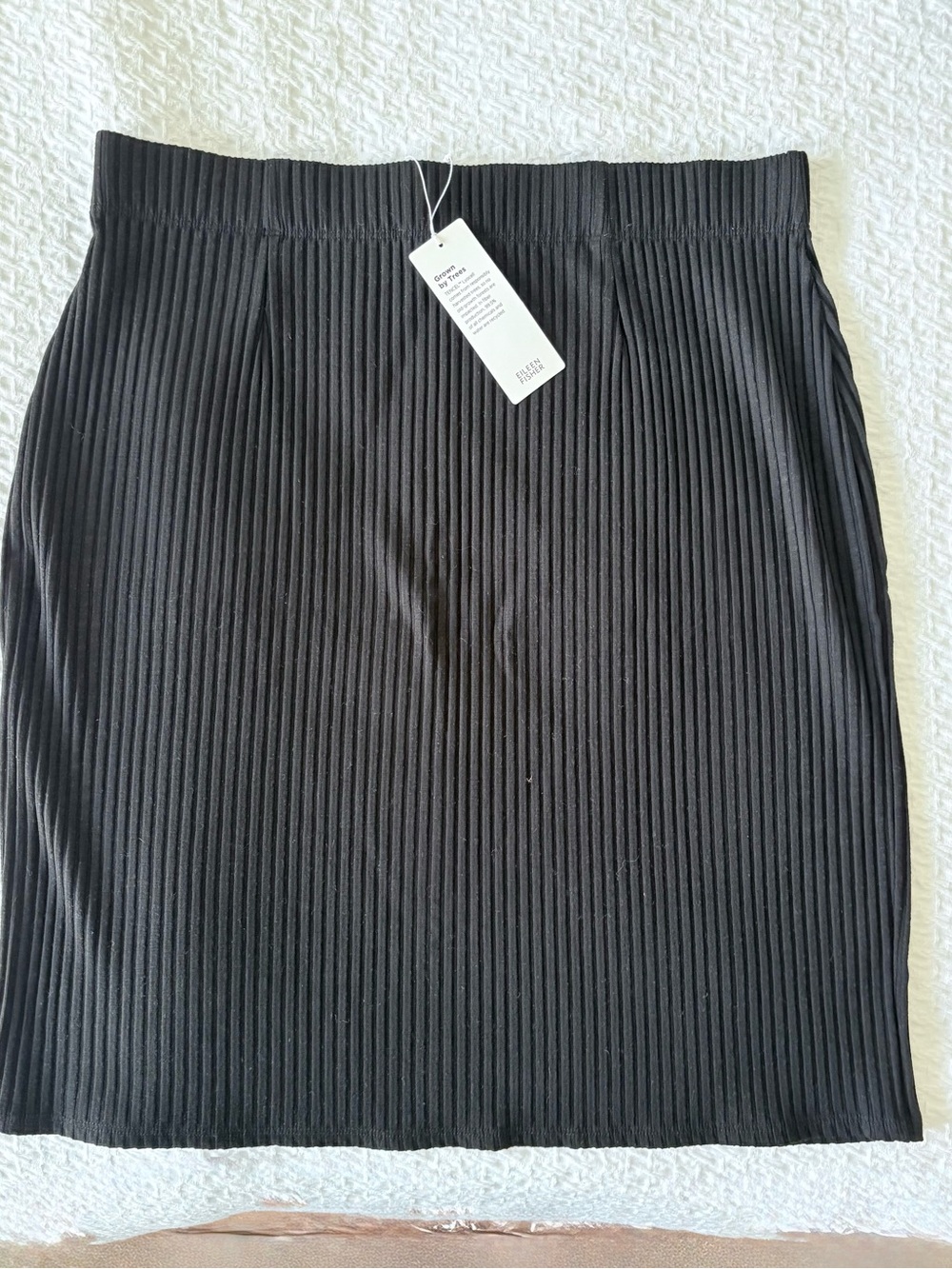 Eileen Fisher Charcoal Ribbed Knit Pencil Skirt